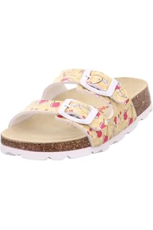 Superfit Footbed Mule Slipper, Yellow/Pink 6000, 10 UK Child