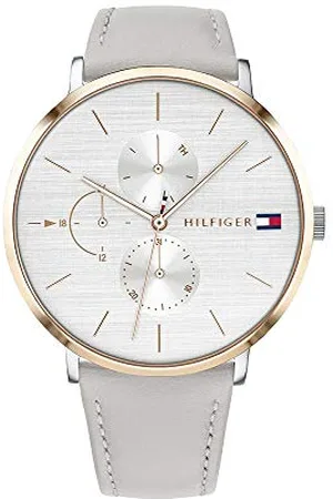 Tommy Hilfiger Analogue Multifunction Quartz Watch for women with Grey Leather strap - 1781946