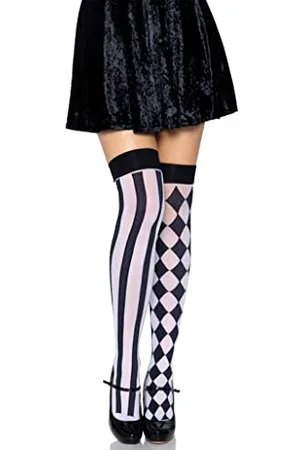 Leg Avenue Women 6120-Harlequin Thigh Highs, Einheitsgröße (Schwarz-weiß) Tights, , One Size
