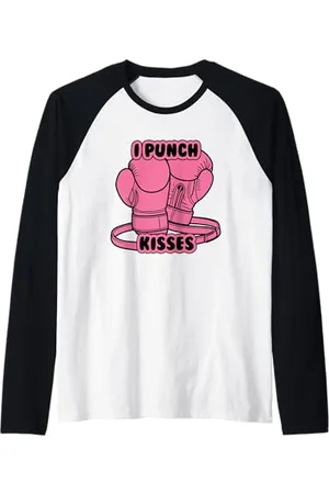 Candis Raechelle Designs I punch kisses, boxing gloves Raglan Baseball Tee