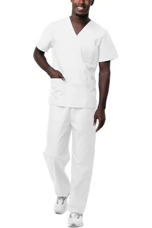 Sivvan Unisex Scrubs - Classic V-Neck Top & Drawstring Pants Scrub Set - S8400 - - L