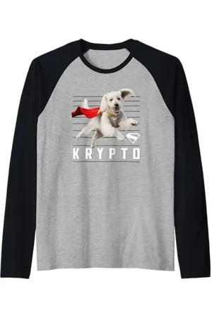 Superman (2025 Movie) Krypto Lines Raglan Baseball Tee