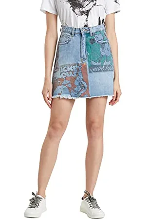 Desigual Vintage Mickey Mouse Comic Rigid Mini Skirt RRP£84 Style 21WWFD07