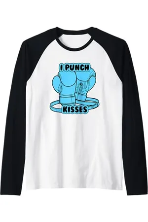 Candis Raechelle Designs I punch kisses, boxing gloves Raglan Baseball Tee