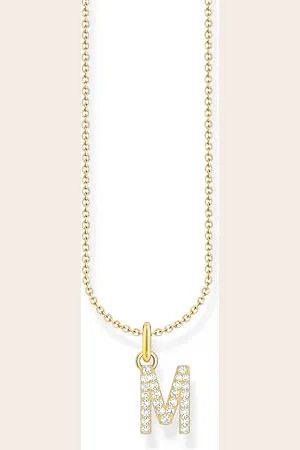 Thomas Sabo Letter M Necklace 925 Sterling Silver with Zirconia KE2252-051-14