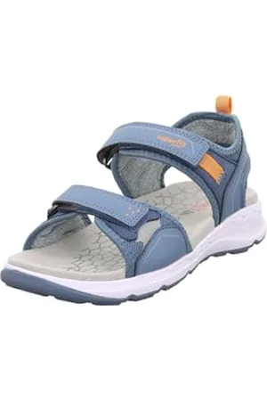 Superfit Criss Cross Sandal, Blue/Orange 8010, 9.5 UK Child