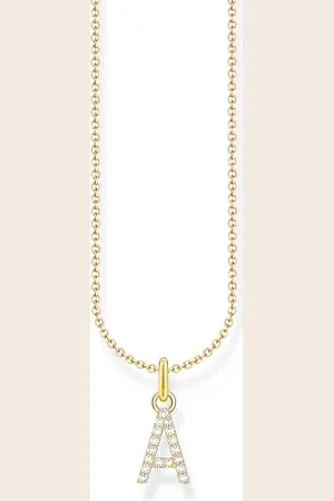 Thomas Sabo Letter A Necklace 925 Sterling Silver with Zirconia KE2240-051-14