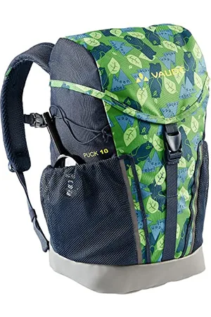 Vaude Puck kids backpack for Boys & Girls in green, Comfortable Kids Hiking Backpack 10L, Backpack for School with Rain Cover & Magnifying Glass, Ample Storage Space