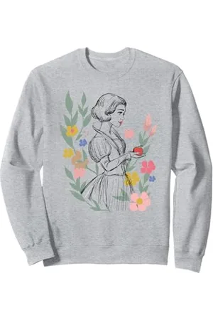Disney Snow White With Apple Among Colorful Flowers Portrait Sweatshirt