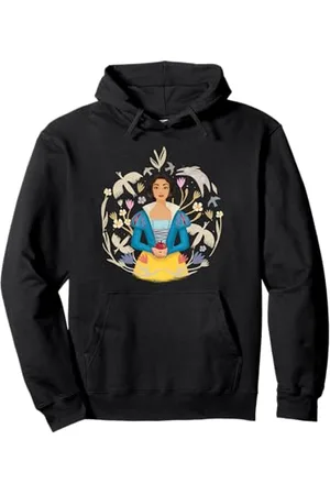 Disney Snow White Among Flora And Fauna Distressed Portrait Pullover Hoodie