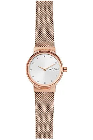 Skagen Watch for Women Freja Lille, Two Hand Movement, 26 mm Rose Gold Stainless Steel Case with a Stainless Steel Mesh Strap, SKW2665