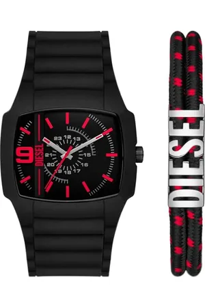 Diesel Men Analog Quartz Watch with Silicone Strap DZ2191SET
