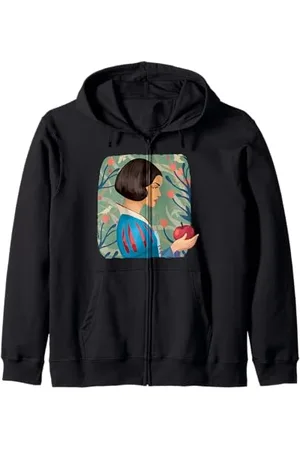 Disney Snow White Holding A Red Apple Zip Hoodie