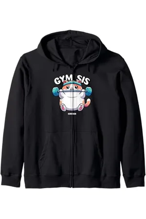 BEAST ON GYM SIS Fat Cute Cat Funny Training Women Gym Zip Hoodie