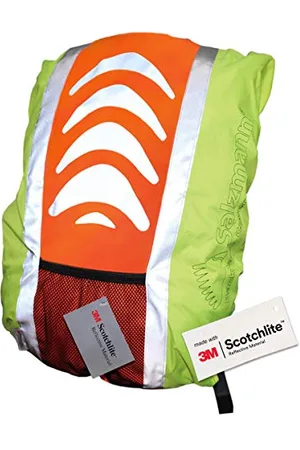 Salzmann 3M Reflective Rucksack Cover High Visibility, Waterproof, Weatherproof Made with 3M Scotchlite, Yellow / Orange, Standard (up to 36L)