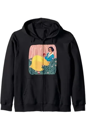 Disney Snow White Resting In The Forest Distressed Portrait Zip Hoodie