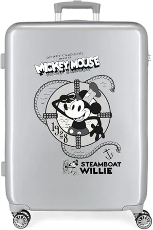 Disney 100 Mickey Steamboad Medium 48 x 70 x 26 cm Rigid ABS Built-in TSA Lock 81 L 2 kg 4 Double Wheels, , One Size, Medium Suitcase
