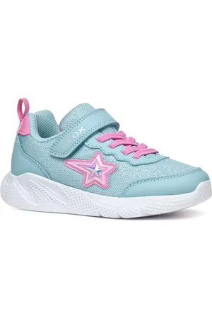Geox J SPRINTYE Girl A Sneaker, Sky/Fuchsia, 6 UK Child
