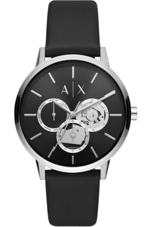 Armani Exchange Watch for Men, Quartz Movement, 42 mm Black Stainless Steel Case with a Leather Strap, AX2745