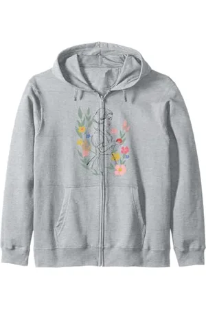 Disney Snow White With Apple Among Colorful Flowers Portrait Zip Hoodie