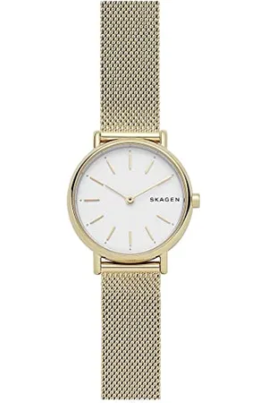 Skagen Watch for Women Signatur Lille, Two Hand Movement, 30 mm Gold Stainless Steel Case with a Stainless Steel Mesh Strap, SKW2693