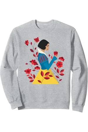 Disney Snow White With Apple Surrounded By Flowers Portrait Sweatshirt
