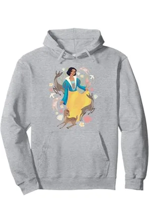 Disney Snow White Posing Among Bunnies And Deer Portrait Pullover Hoodie