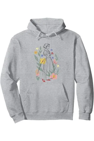 Disney Snow White With Apple Surrounded By Colorful Flowers Pullover Hoodie
