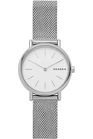 Skagen Watch for Women Signatur Lille, Two Hand Movement, 30 mm Silver Stainless Steel Case with a Stainless Steel Mesh Strap, SKW2692