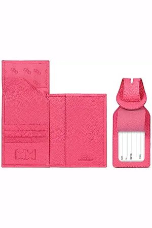 Otto Angelino Real Leather Passport Wallet - RFID Blocking with Ticket Slot and Baggage Tags