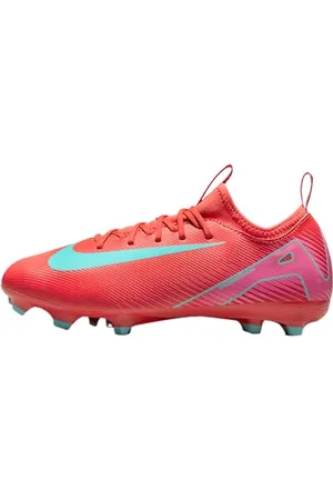 Nike Jr. Zoom Vapor 16 Academy FG/MG Football Shoe, Ember Glow/Aurora Green, 2 UK