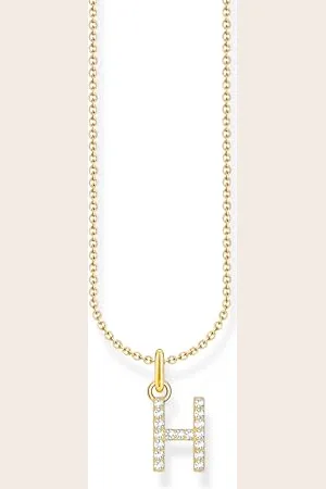 Thomas Sabo Letter H Necklace 925 Sterling Silver with Zirconia KE2247-051-14