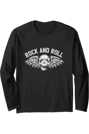 Tshirt Shirt T-Shirt Pullover Hoodie Sweater Style #snirt Rock and Roll T-Shirt Flying Skull Vintage Skirt Long Sleeve T-Shirt
