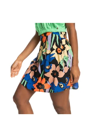Roxy Golden Poppy Skirt - Anthracite Flower Jammin - S