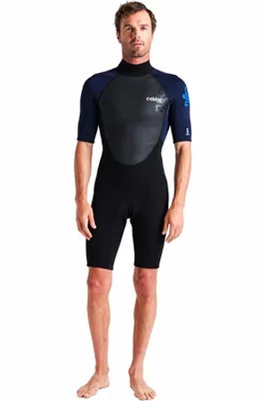 C-Skins Element 3/2mm Back Zip Shorty Wetsuit - , Slate & Cyan - MS
