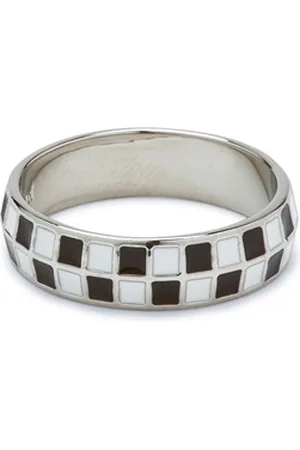 Pura Vida Checkerboard Ring - & White - 6 (16.4mm)