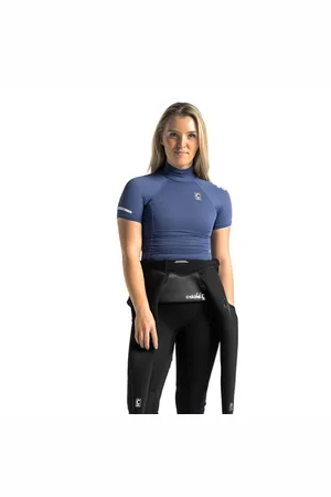 C-Skins Turtleneck RX Rash Vest - Denim & Green Ash - UK 6