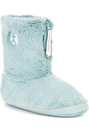 BEDROOM ATHLETICS Marilyn Classic Faux Fur Slipper Boots - Seafoam - UK 3-4 (EU 36-37)