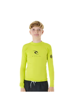 Rip Curl Boys Corps Long Sleeve Rash Vest - Lime - 16 YRS