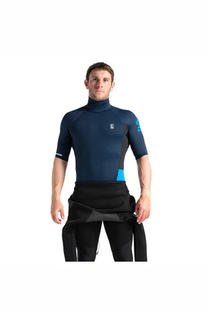 C-Skins Turtleneck RX Rash Vest - Slate, Navy, Black & Cyan - M