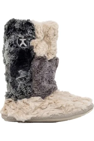BEDROOM ATHLETICS Florence Mid Luxury Faux Fur Slipper Boots - Llama - UK 3-4 (EU 36-37)