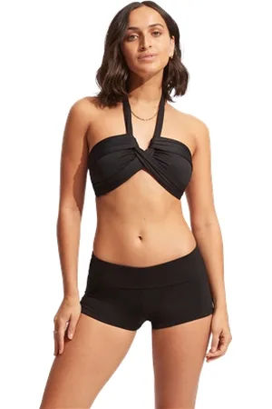 Seafolly Collective Roll Top Boy Leg Bikini Bottoms - - 10