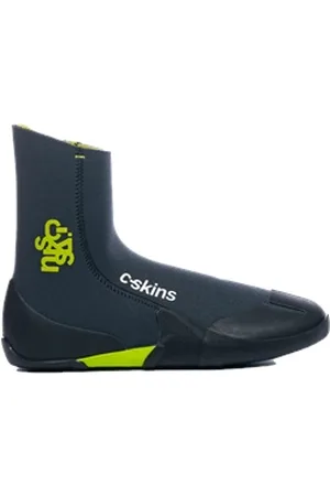 C-Skins Legend Junior 3.5mm Zipped Round Toe Wetsuit Boots - Graphite, Flash Green & - KIDS 6-7