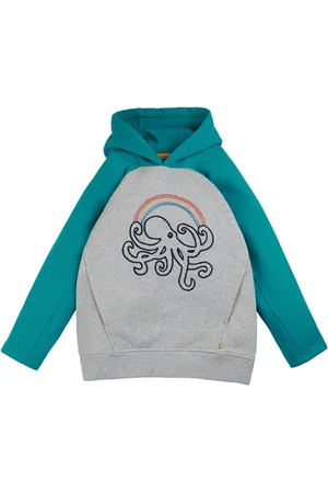 Frugi Logan Hoody - Grey Marl & Octopus - 4-5 YRS