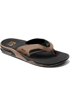 Reef Fanning Flip Flops - Black & Tan - UK 8 (EU 42)