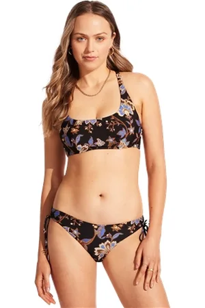 Seafolly Silk Road DD Scoop Neck Halter Bikini Top - - 8