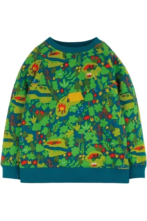 Frugi Rex Jumper - Deep Spruce Camping - 3-4 YRS