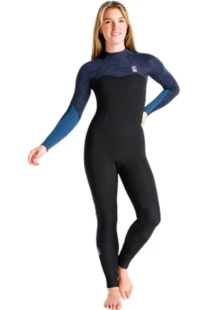 C-Skins Solace 4/3mm Back Zip Wetsuit - Black, Bluestone Tropical & Cascade - UK 6