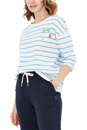 Joules Marina Embroidery T-Shirt - Stripe Bug - UK 12