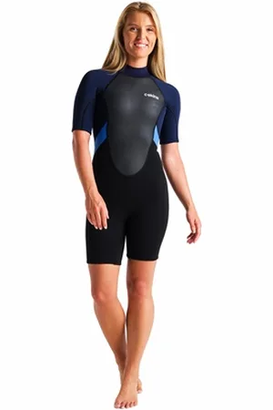 C-Skins Element 3/2mm Back Zip Shorty Wetsuit - Black, Slate & Azure - UK 6